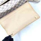 Pre-Owned Naviglio Damier Azur Shoulder bag beige white Leather PVC Gold N51189 LOUIS VUITTON