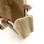 Pre-Owned Chloe Woody small tote Handbag Brown beige Leather Canvas Chloe
