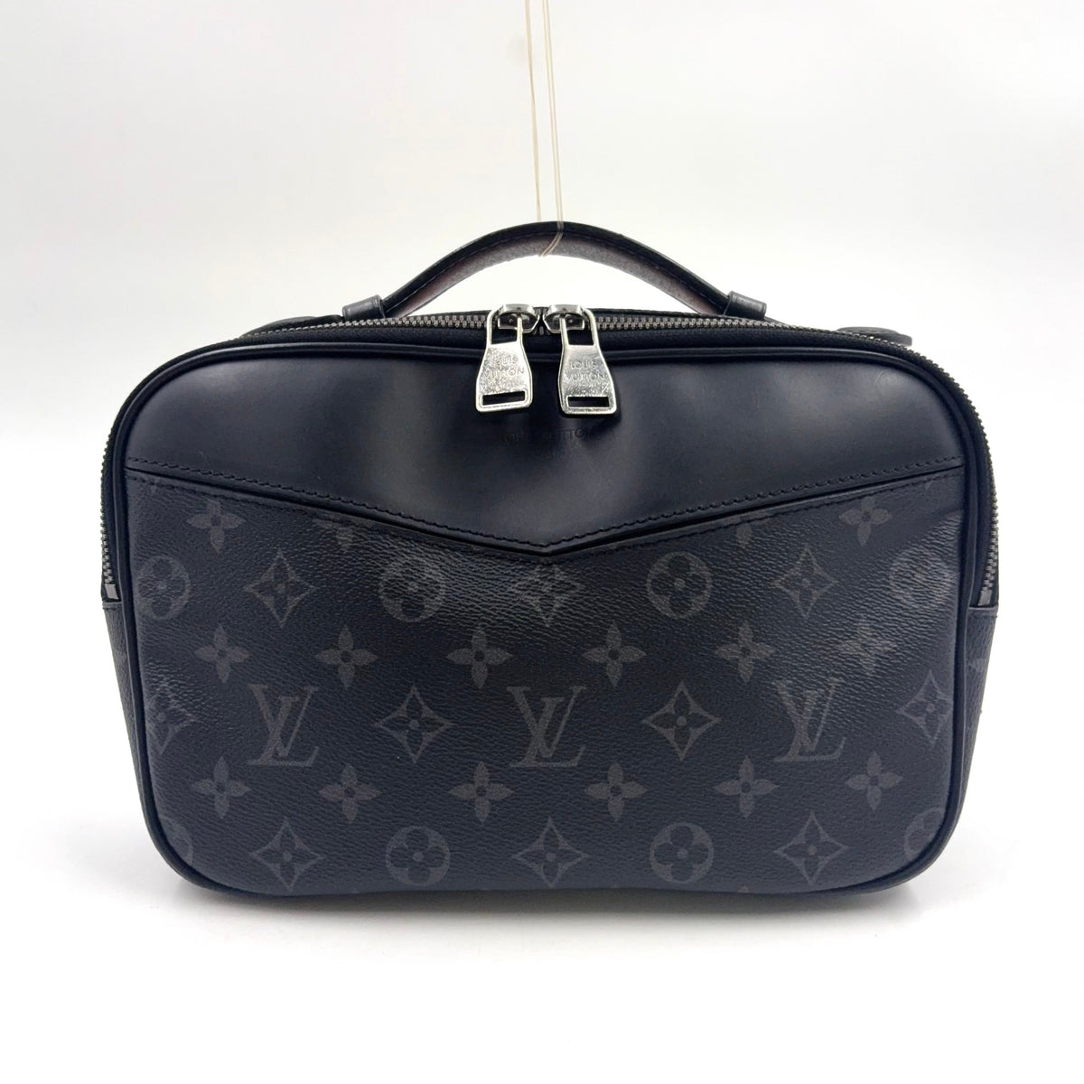 Pre-Owned bum bag Monogram Eclipse body bag black Leather PVC Silver M42906 LOUIS VUITTON