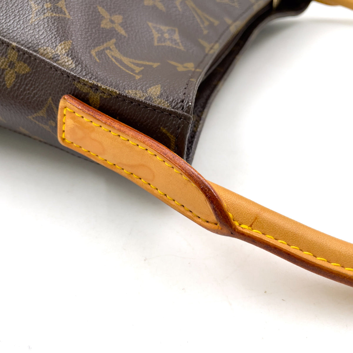 Pre-Owned Looping GM monogram Shoulder bag Brown Leather PVC Gold M51145 LOUIS VUITTON