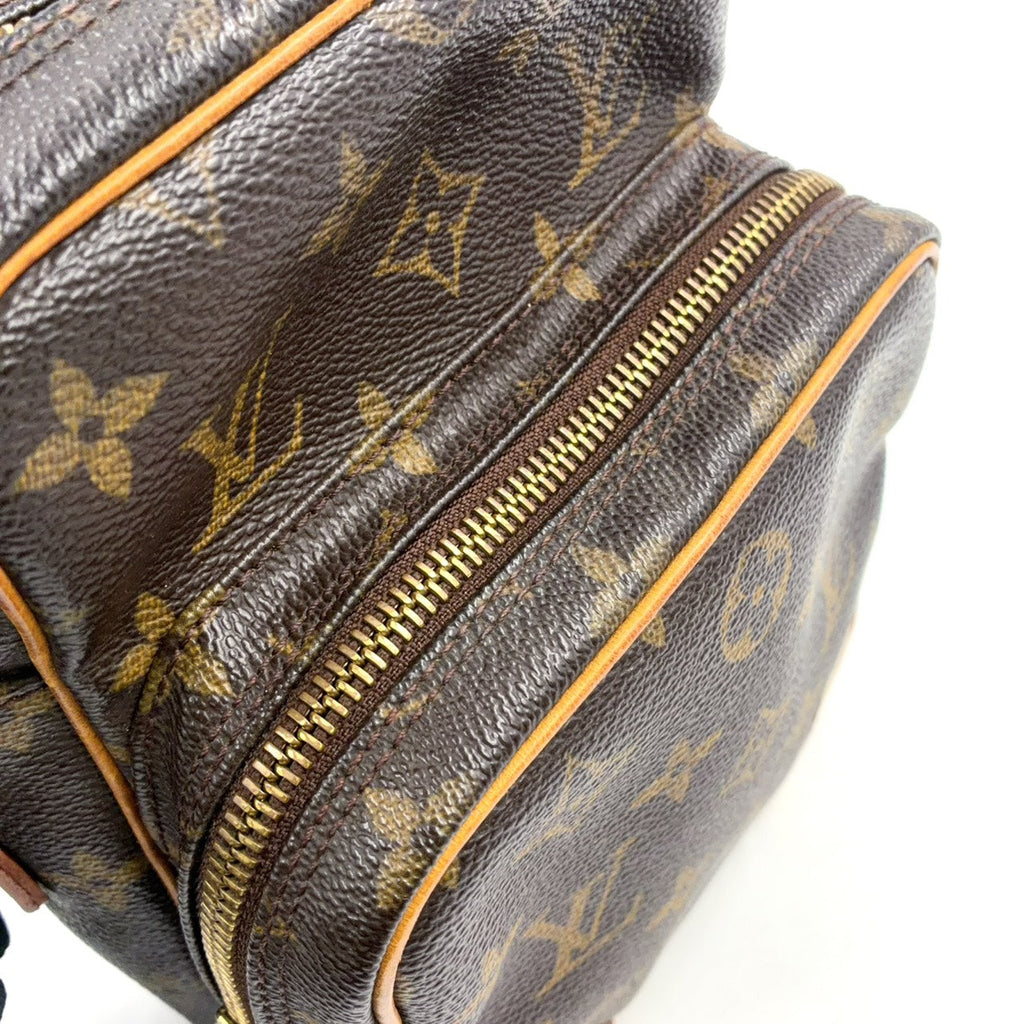 Pre-Owned Amazon monogram Shoulder bag Brown Leather PVC Gold M45236 LOUIS VUITTON