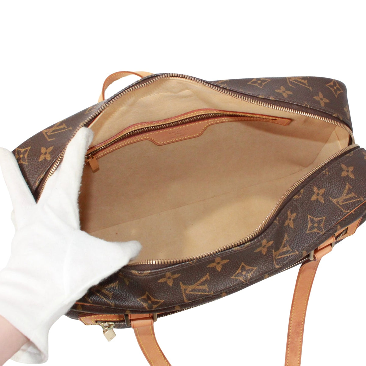 Pre-Owned Cite GM monogram Shoulder bag Brown Leather PVC Gold M51181 LOUIS VUITTON