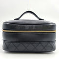 Pre-Owned Bicolore vanity bag Unknown serial number Handbag black Leather Gold A01618 CHANEL
