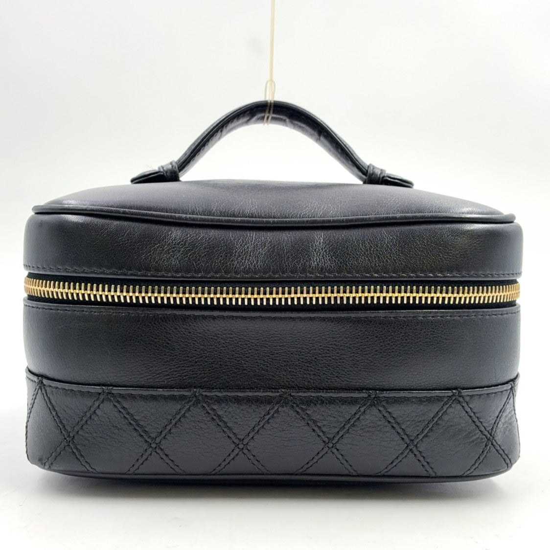 Pre-Owned Bicolore vanity bag Unknown serial number Handbag black Leather Gold A01618 CHANEL