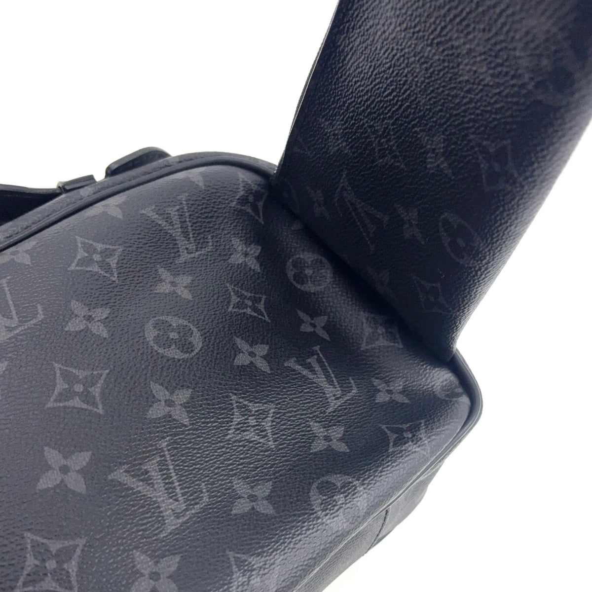 Pre-Owned bum bag Monogram Eclipse body bag black Leather PVC Silver M42906 LOUIS VUITTON