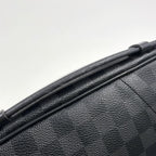 Pre-Owned Ambler Damier Graphite body bag black Leather Canvas PVC Silver N41289 LOUIS VUITTON