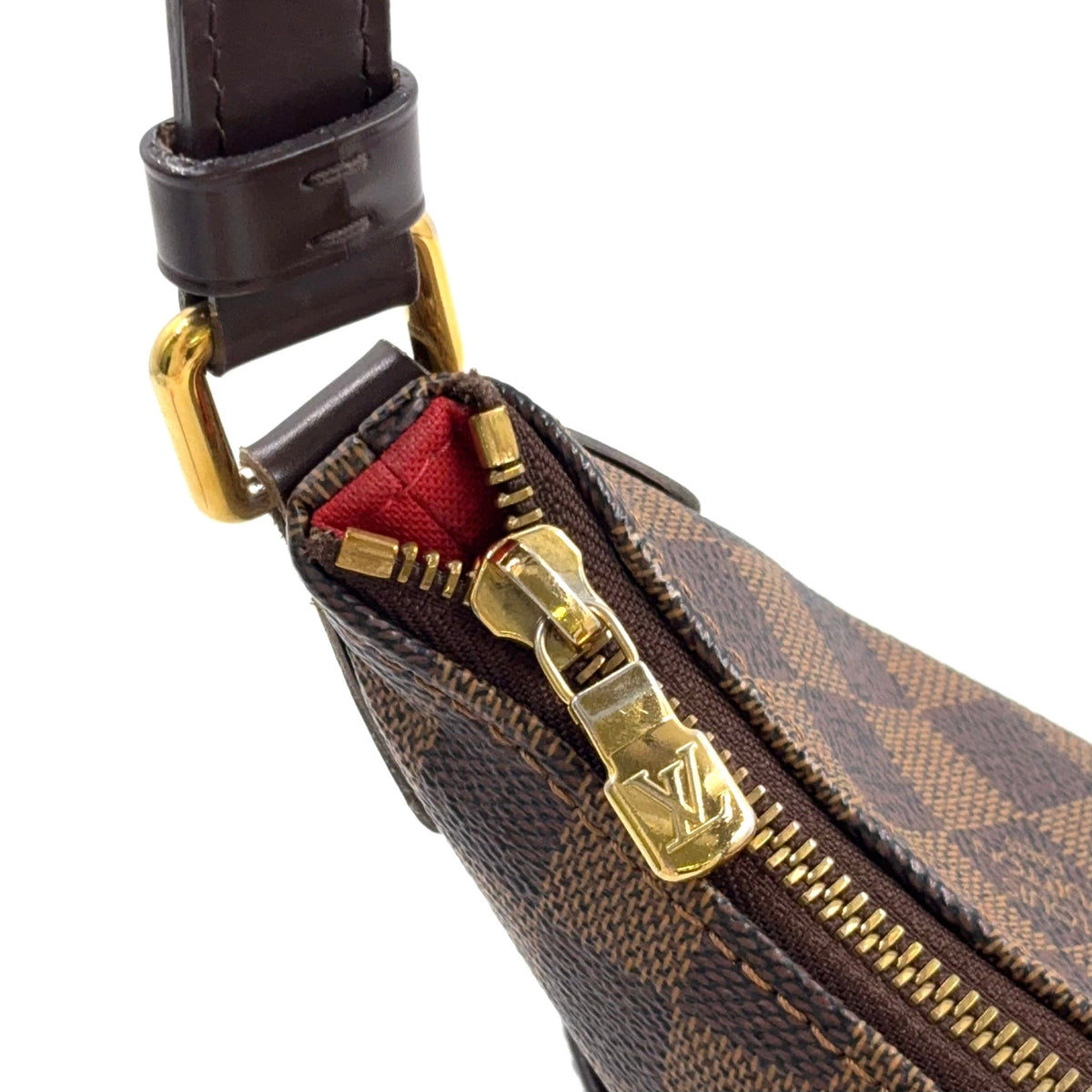 Pre-Owned Bloomsbury PM Damier  ebene Shoulder bag Brown Leather PVC Gold N42251 LOUIS VUITTON