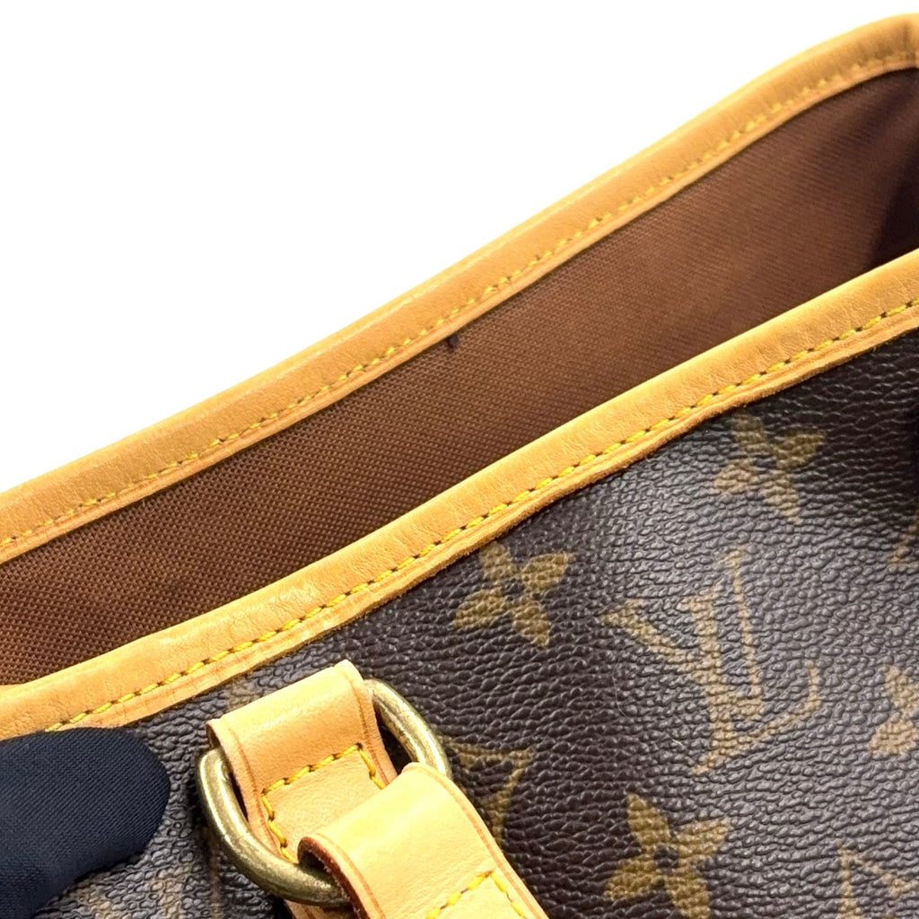 Pre-Owned Batignolles monogram Handbag Brown Leather PVC Gold M51156 LOUIS VUITTON