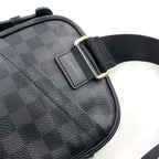 Pre-Owned Ambler Damier Graphite body bag black Leather Canvas PVC Silver N41289 LOUIS VUITTON