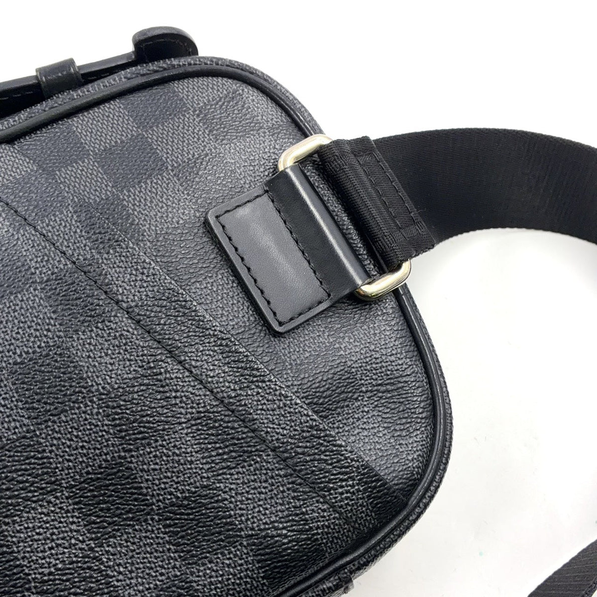 Pre-Owned Ambler Damier Graphite body bag black Leather Canvas PVC Silver N41289 LOUIS VUITTON