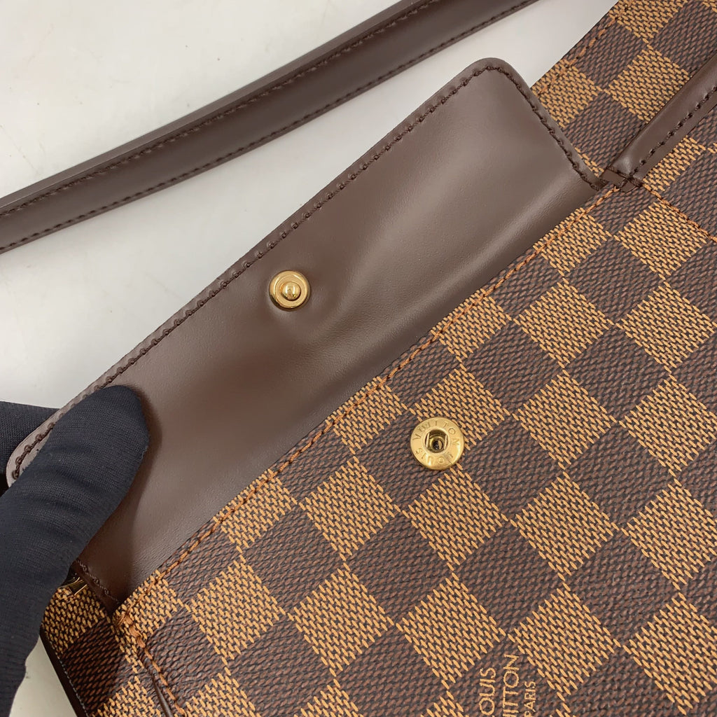 Pre-Owned Aubagne Damier  ebene Shoulder bag Brown PVC Gold N51129 LOUIS VUITTON