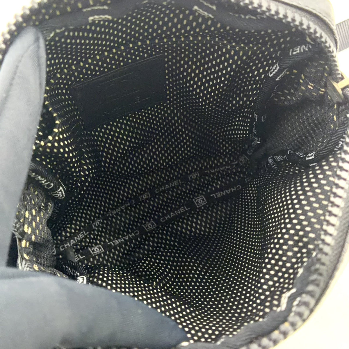 Pre-Owned coco mark Serial number starting with 11 Shoulder bag black Coated canvas Nylon Silver  CHANEL
