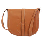 Pre-Owned Gallopard Shoulder bag Brown fjord leather Gold HERMES
