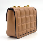 Pre-Owned Deco mini quilting chain Shoulder bag beige Leather Gold 741457 GUCCI