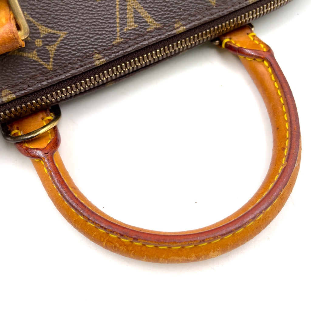 Pre-Owned Alma PM monogram Handbag Brown light brown Leather PVC Gold M51130 LOUIS VUITTON