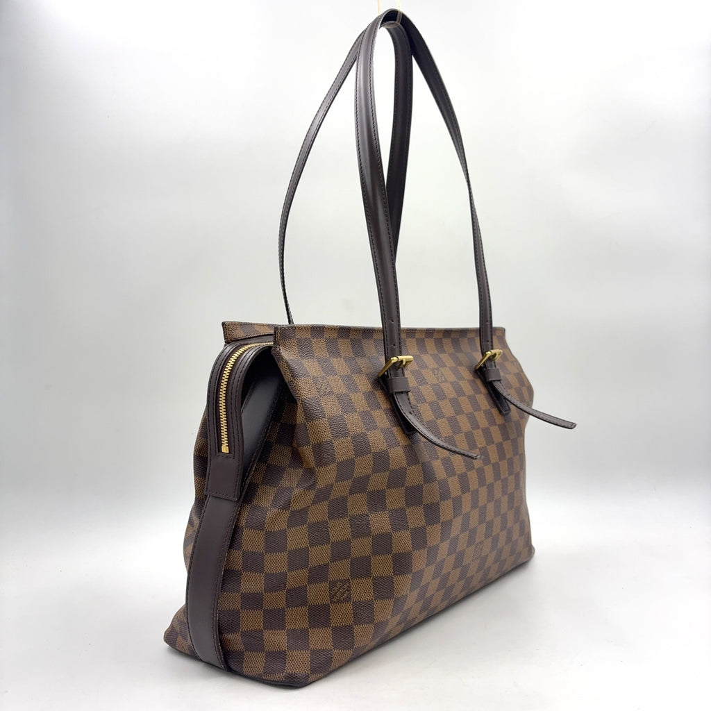Pre-Owned Chelsea Damier  ebene Shoulder bag tote bag Brown Leather PVC Gold N51119 LOUIS VUITTON
