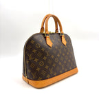 Pre-Owned Alma PM monogram Handbag Brown Leather PVC Gold M51130 LOUIS VUITTON
