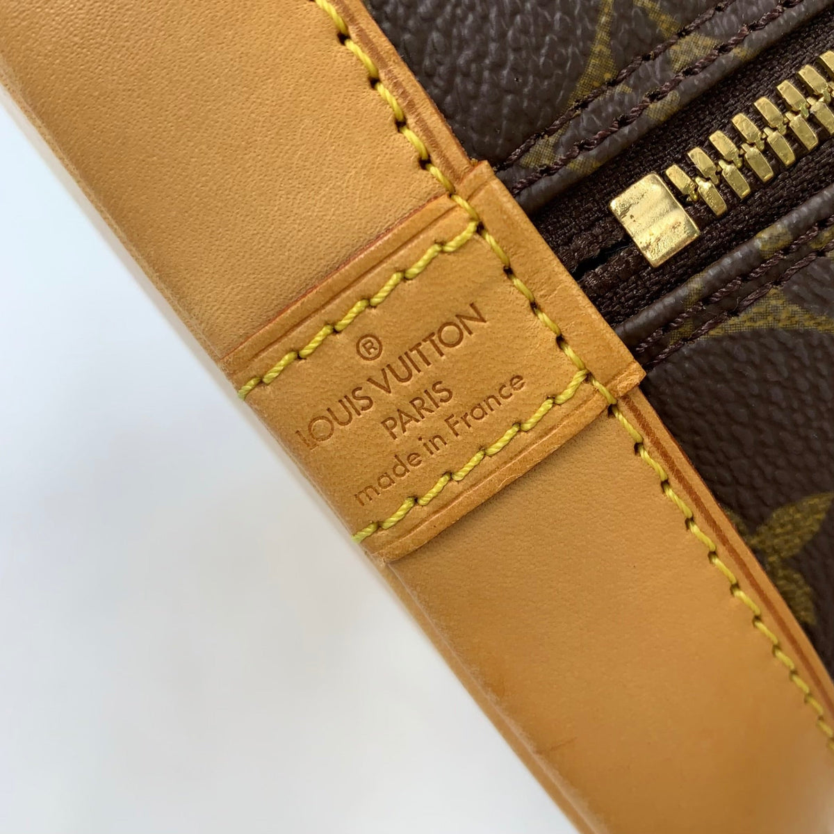 Pre-Owned Alma PM monogram Handbag Brown light brown Leather PVC Gold M51130 LOUIS VUITTON