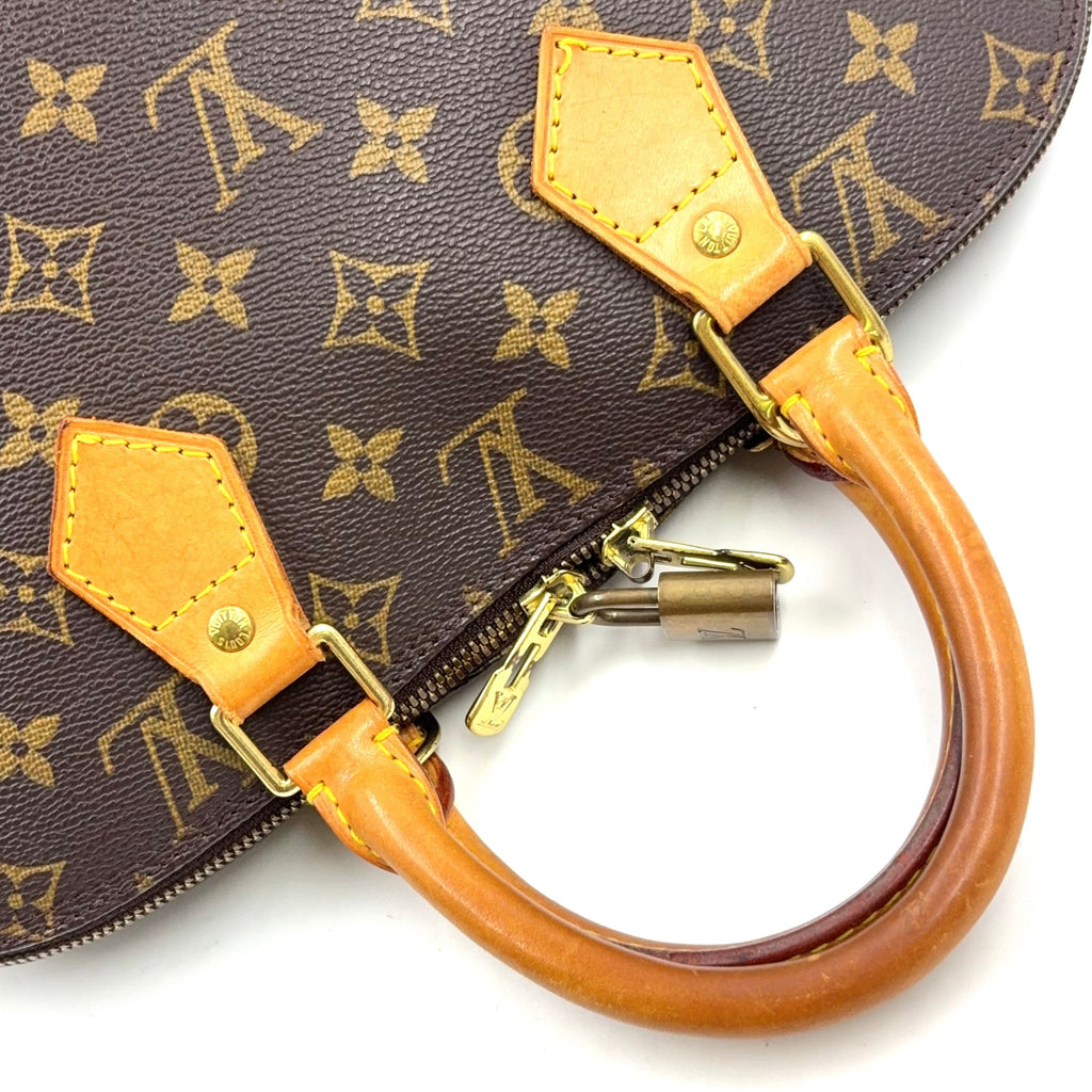 Pre-Owned Alma PM monogram Handbag Brown light brown Leather PVC Gold M51130 LOUIS VUITTON