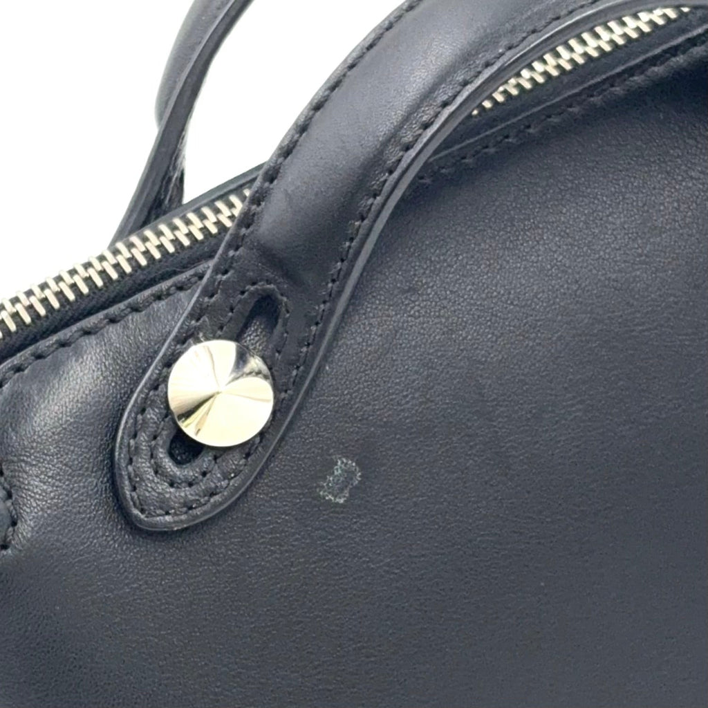 Pre-Owned by the way Flowerland 2WAY Handbag black Calfskin Silver FENDI