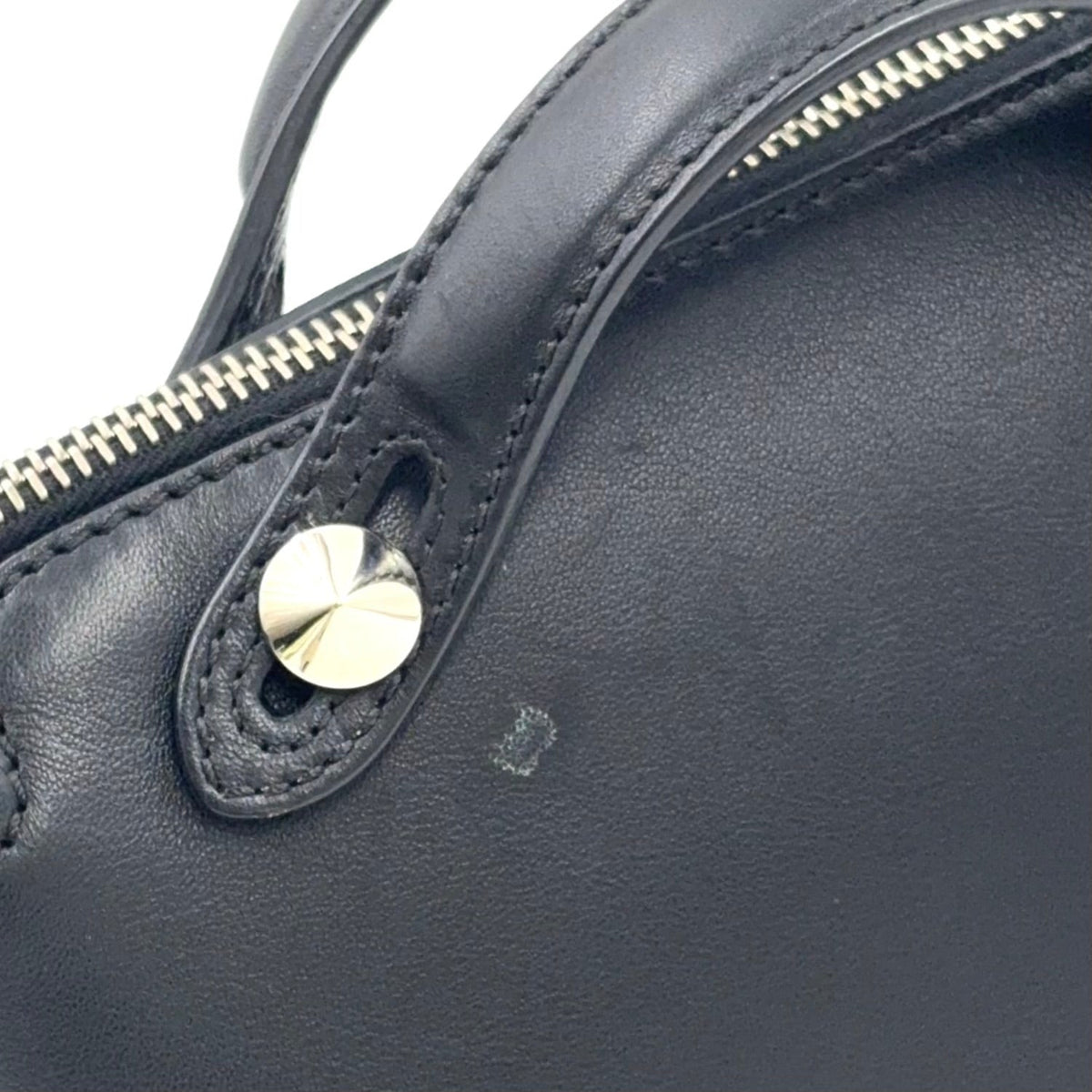 Pre-Owned by the way Flowerland 2WAY Handbag black Calfskin Silver FENDI