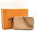 Pre-Owned Pochette Double zip monogram Amplant Shoulder bag off white pink beige Leather Gold M63919 LOUIS VUITTON