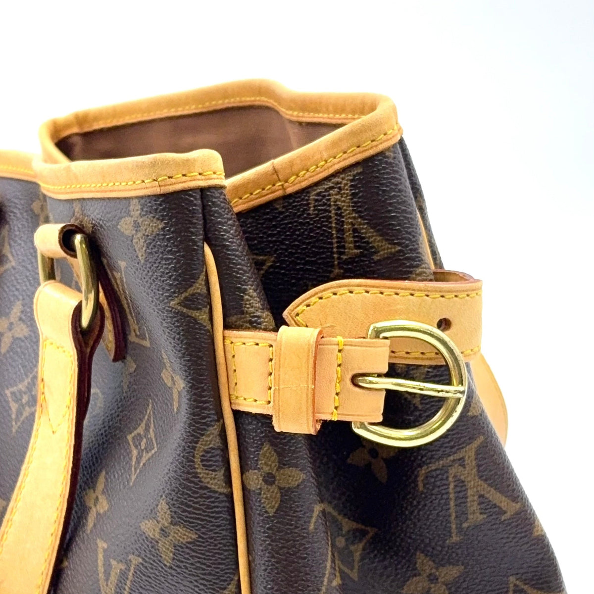 Pre-Owned Batignolles monogram Handbag Brown light brown Leather PVC Gold M51156 LOUIS VUITTON