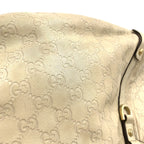 Pre-Owned Abby Handbag ivory Leather Gold 130736 GUCCI