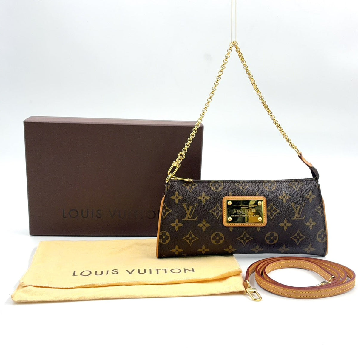 Pre-Owned Eva monogram Shoulder bag Brown Leather PVC Gold M95567 LOUIS VUITTON