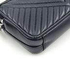 Pre-Owned diagram NAPPA IMPUNTURE chain shoulder bag black Leather Silver 1DH010 PRADA