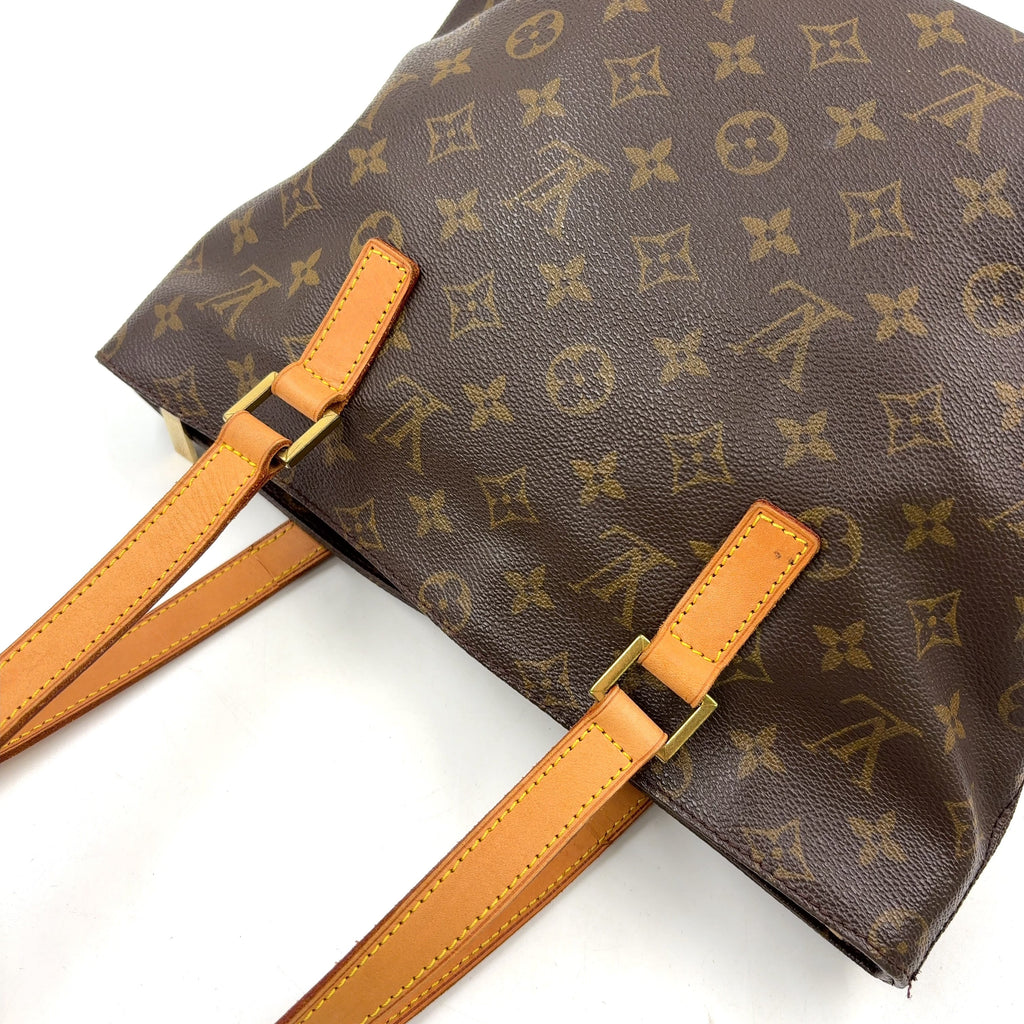Pre-Owned Cabas Piano monogram tote bag Brown light brown Leather PVC Gold M51148 LOUIS VUITTON