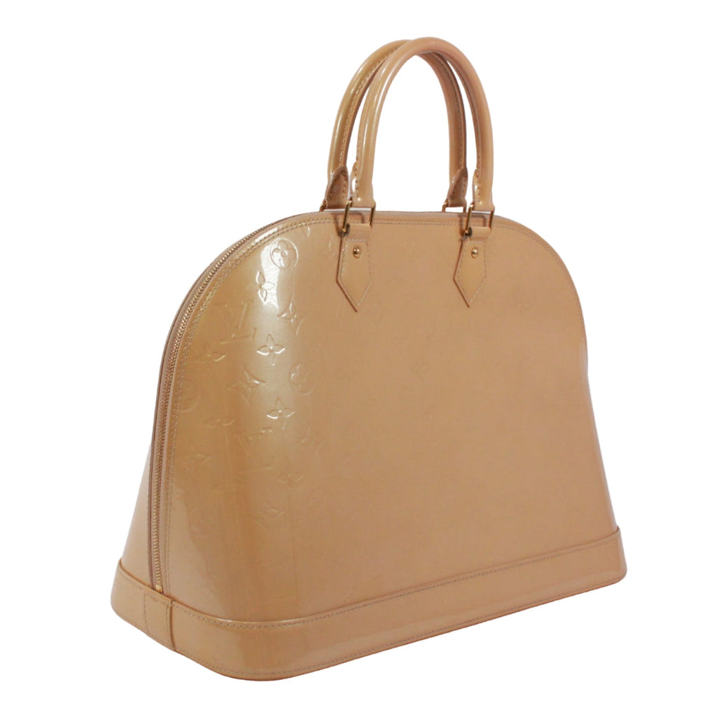 Pre-Owned Alma GM Handbag beige Patent leather Gold M91450 LOUIS VUITTON