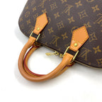 Pre-Owned Alma PM monogram Handbag Brown Leather PVC Gold M51130 LOUIS VUITTON