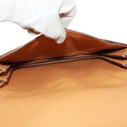 Pre-Owned Gallopard Shoulder bag Brown fjord leather Gold HERMES