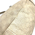 Pre-Owned Abby Handbag ivory Leather Gold 130736 GUCCI