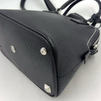 Pre-Owned 5AC Classic mini 2-Way Handbag black Calfskin Silver Maison Margiela
