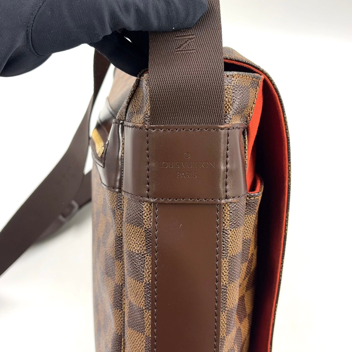 Pre-Owned Bastille Damier  ebene Shoulder bag Brown Leather PVC Gold N45258 LOUIS VUITTON