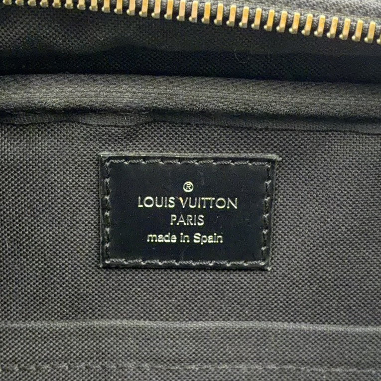 Pre-Owned Ambler Damier Graphite body bag black Leather Canvas PVC Silver N41289 LOUIS VUITTON