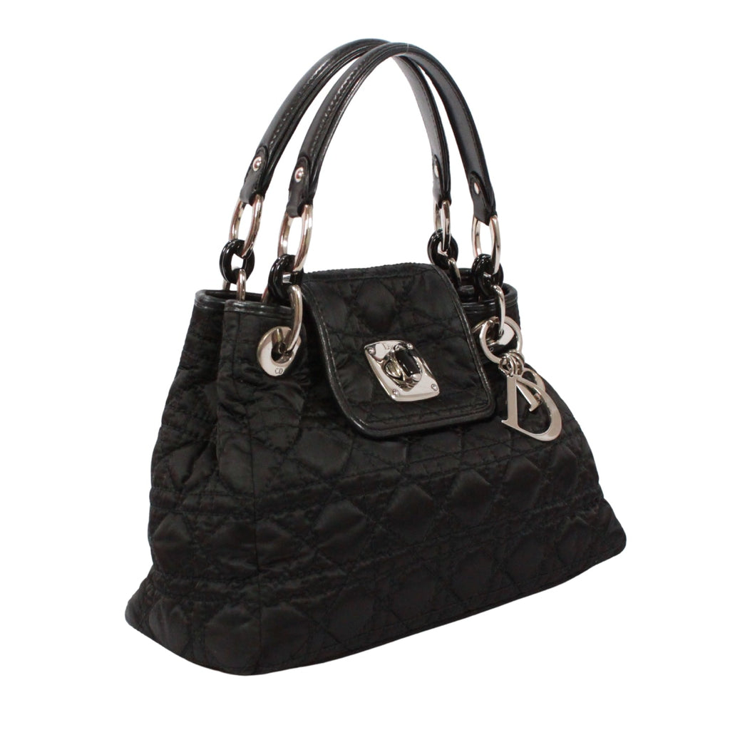 Pre-Owned Canage charming rock Handbag black Nylon Silver Christian Dior