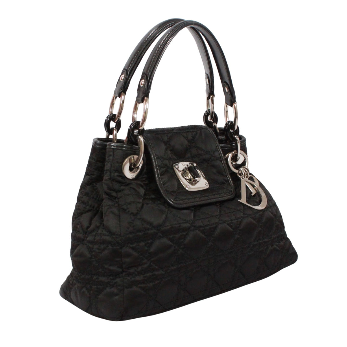 Pre-Owned Canage charming rock Handbag black Nylon Silver Christian Dior