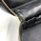 Pre-Owned Bicolore vanity bag Unknown serial number Handbag black Leather Gold A01618 CHANEL