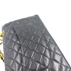 Pre-Owned Paris exclusive matelasse double flap 6-digit serial number Shoulder bag black lambskin Gold CHANEL