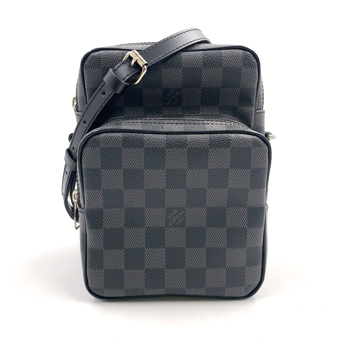 Pre-Owned Rem Damier Graphite Shoulder bag black Leather PVC Silver N41446 LOUIS VUITTON