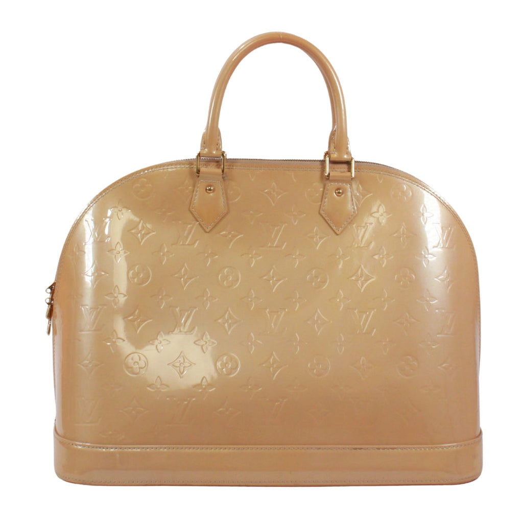 Pre-Owned Alma GM Handbag beige Patent leather Gold M91450 LOUIS VUITTON