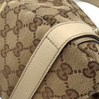 Pre-Owned Abby tote bag Shoulder bag beige Leather Canvas Silver 130736 GUCCI