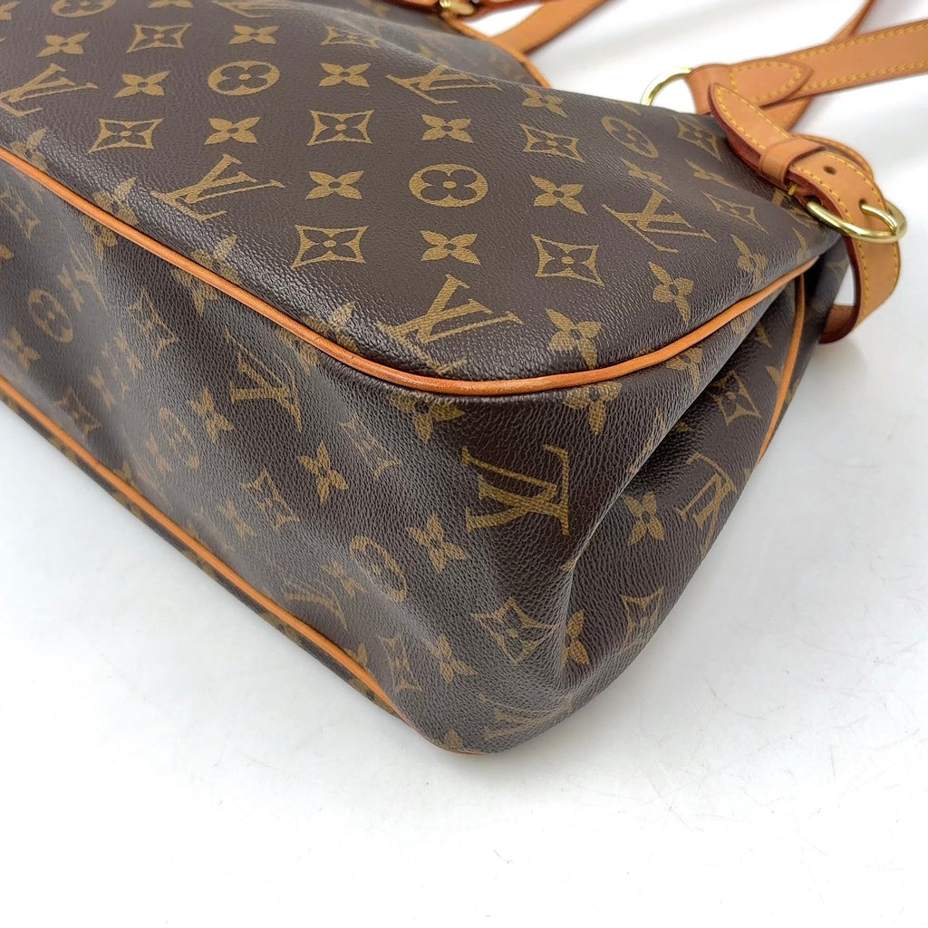 Pre-Owned Batignolles Horizontal monogram tote bag Brown light brown Leather PVC Gold M51154 LOUIS VUITTON