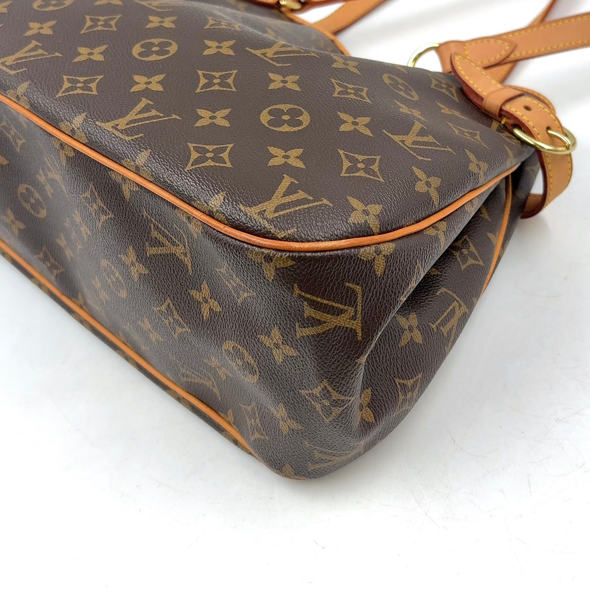 Pre-Owned Batignolles Horizontal monogram tote bag Brown light brown Leather PVC Gold M51154 LOUIS VUITTON