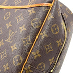 Pre-Owned Deauville Bowling Vanity monogram Handbag Brown light brown Leather PVC Gold M47270 LOUIS VUITTON