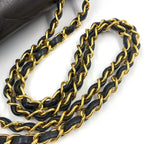 Pre-Owned mademoiselle Chevron Serial number starting with 2 chain shoulder bag black lambskin Gold CHANEL