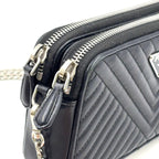 Pre-Owned diagram NAPPA IMPUNTURE chain shoulder bag black Leather Silver 1DH010 PRADA